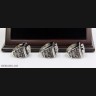 NFL 1976 1980 1983 Los Angeles/Oakland Raiders Super Bowl Championship Replica Fan Rings with Wooden Display Case Set