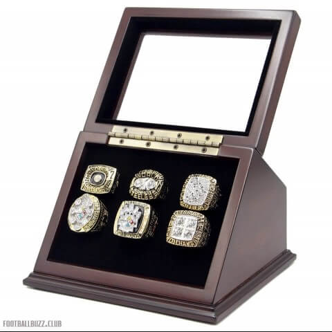 NFL 1974 1975 1978 1979 2005 2008 Pittsburgh Steelers Super Bowl Championship Replica Fan Rings with Wooden Display Case Set