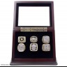 NFL 1974 1975 1978 1979 2005 2008 Pittsburgh Steelers Super Bowl Championship Replica Fan Rings with Wooden Display Case Set