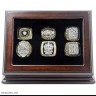 NFL 1974 1975 1978 1979 2005 2008 Pittsburgh Steelers Super Bowl Championship Replica Fan Rings with Wooden Display Case Set