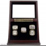 NFL 1981 1984 1988 1989 1994 San Francisco 49Ers Super Bowl Championship Replica Fan Rings with Wooden Display Case Set
