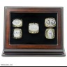 NFL 1981 1984 1988 1989 1994 San Francisco 49Ers Super Bowl Championship Replica Fan Rings with Wooden Display Case Set