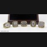 NFL 1981 1984 1988 1989 1994 San Francisco 49Ers Super Bowl Championship Replica Fan Rings with Wooden Display Case Set