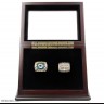 NFC 1979 NFL 1999 St. Louis Rams Championship Replica Fan Rings with Wooden Display Case Set