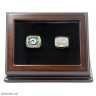 NFC 1979 NFL 1999 St. Louis Rams Championship Replica Fan Rings with Wooden Display Case Set