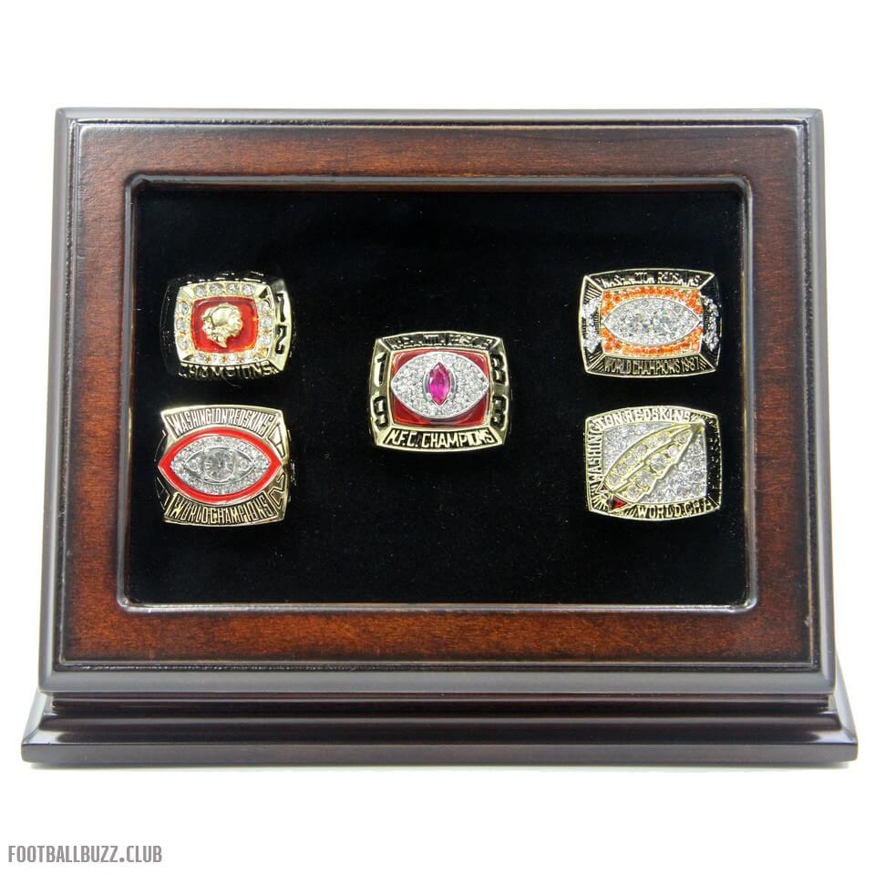 1982 1987 1991 Washington Super‘’bowl Championship RedSkins Replica Rings set with Box Size 11 Gifts for Mens Women Kids Fathers 