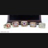 NFL 1972 1982 1983 1987 1991 Washington Redskins Super Bowl Championship Replica Fan Rings with Wooden Display Case Set