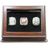 NHL 2010 2013 2015 Chicago Blackhawks Stanley Cup Championship Replica Fan Rings with Wooden Display Case Set