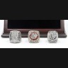 NHL 2010 2013 2015 Chicago Blackhawks Stanley Cup Championship Replica Fan Rings with Wooden Display Case Set
