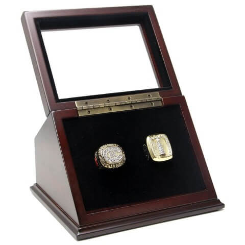 NHL 1986 1993 Montreal Canadiens Stanley Cup Championship Replica Fan Rings with Wooden Display Case Set