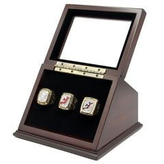 NHL 1995 2000 2003 New Jersey Devils Stanley Cup Championship Replica Fan Rings with Wooden Display Case Set